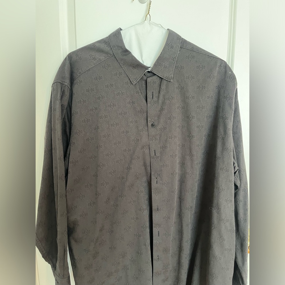 NEW Mens Robert Graham Black Button Up Shirt Size 2XL Classic Fit Stretch